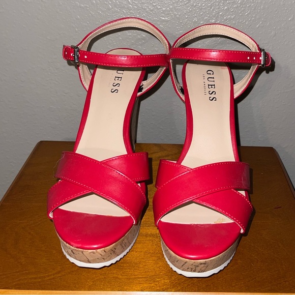 Red GUESS Wedges - Picture 2 of 6